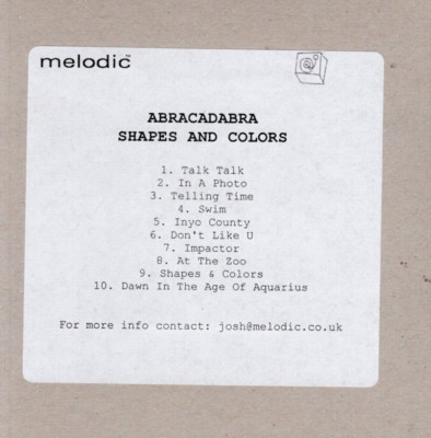 ABRACADABRA ~ Shapes and Colors ~ 2023 UK Melodic Label PROMO 10-Track CD Album