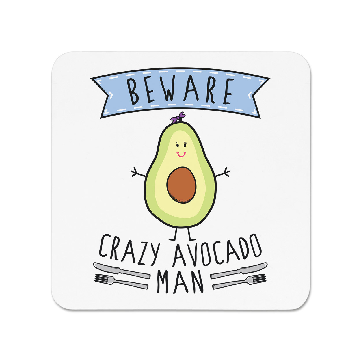 Beware Crazy Avocado Man Fridge Magnet - Funny Healthy
