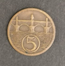 Czechoslovakia 5 Haleru, coin 1923.
