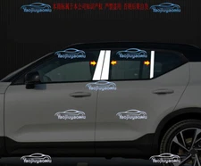 Stainless Gloss Silver Pillar Post Cover Door Trim 6pcs For Volvo XC40 2019-2025