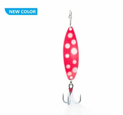 Clam Panfish Leech Flutter Spoon Glow Pink Wonderbread 1/32 oz #14 Treble Hook