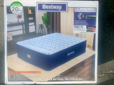 Bestway Fashion 20'' Queen Air Mattress with Built-in Pump
