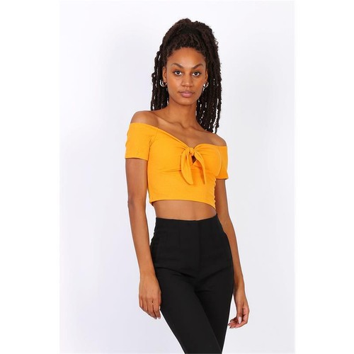 mustard yellow off the shoulder top