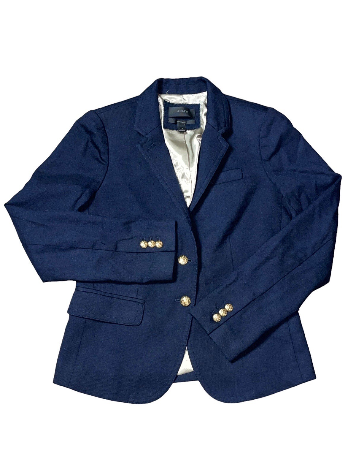 Crew Schoolboy Women's Navy Blue Wool Blended Gold Buttons