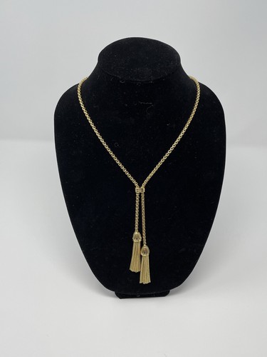 J. CREW Lariat Necklace Shiny Gold PL 