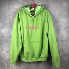 Leaux Hoodie Silk OG Sweatshirt Womens Medium Green Kangaroo Pocket Pullover