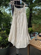 VINTAGE boohoo Ivory Lace Strappy Midi NIGHTGOWN MUU-muu LIGHTWEIGHT Cotton M