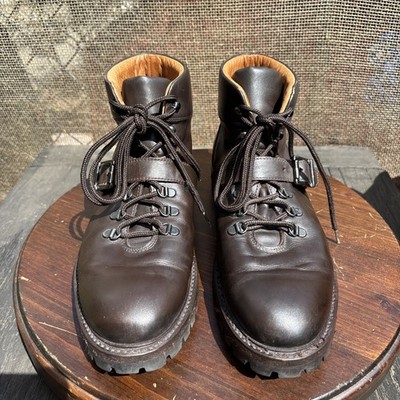 Antonio Maurizi Olimpiadi St Moritz  Montagna Men's Leather Buckle Lace Up Boot
