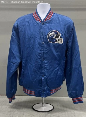 Vintage 80s Chalk Line New York Giants NFL Satin Bomber Jacket USA Sz XL - Image 1 of 4