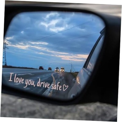 8PCS Drive Safe Mirror Sticke,I Love You Drive Safe,Cute Drivesafe Car Window 