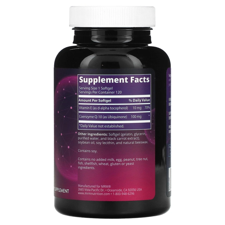 MRM CoQ-10 100 mg 120 cápsulas blandas GMP calidad garantizada Foto 2 de 3
