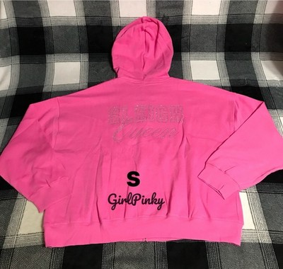 VS PINK FULL ZIP RHINESTONES BLING HOODIE Fashion Show 2025 Sleigh Queen SMALL