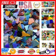 Glass Mosaics Pieces Stained Glass, Assorted Colors and Shapes, 1kg/35 Ounce