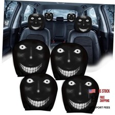 4 PCS Ghost Face Headrest Covers,Scary Headrest Covers for Cars 03