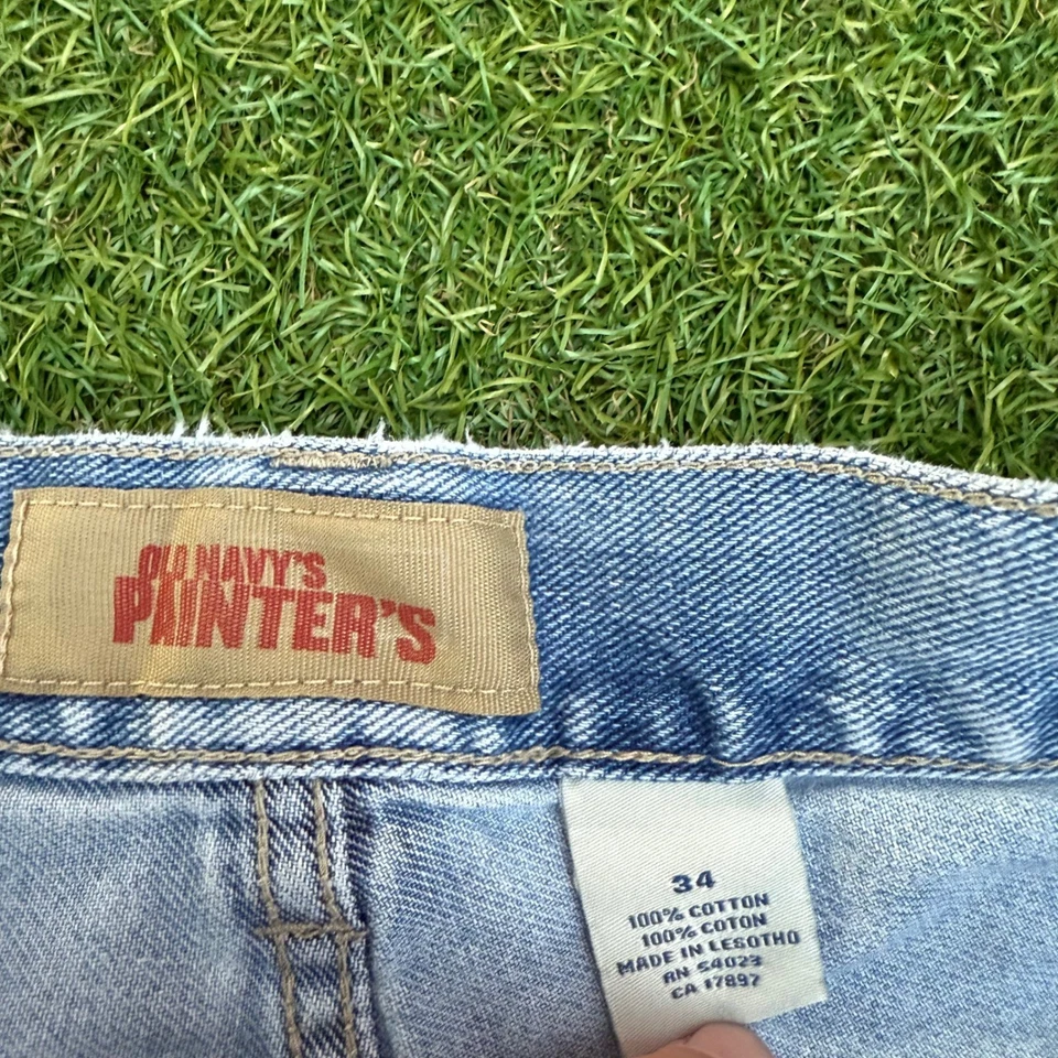 Old Navy's Painter's Denim Carpenter Shorts Mens 34 Light Wash Utility - Image 4 of 4