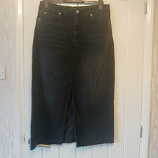 Berskka Size 14 Black Denim Skirt Excellent Condition