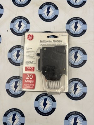 GE THQL1120DFP 1 POLE 20 Amp 120V AC DUAL FUNCTION GFCI AFCI CIRCUIT BREAKER NEW