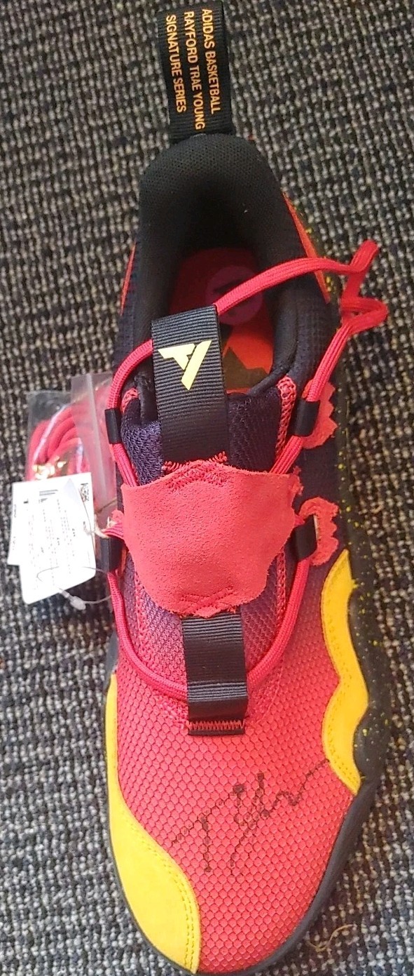  Trae Young Hand Signed Autograph Adidas Trae Young  Size 12 w/ Letter C.O.A.