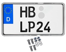 Kennzeichenhalter 240 x130 Chrom Optik Leichtkraftrad Motorrad Traktor Quad