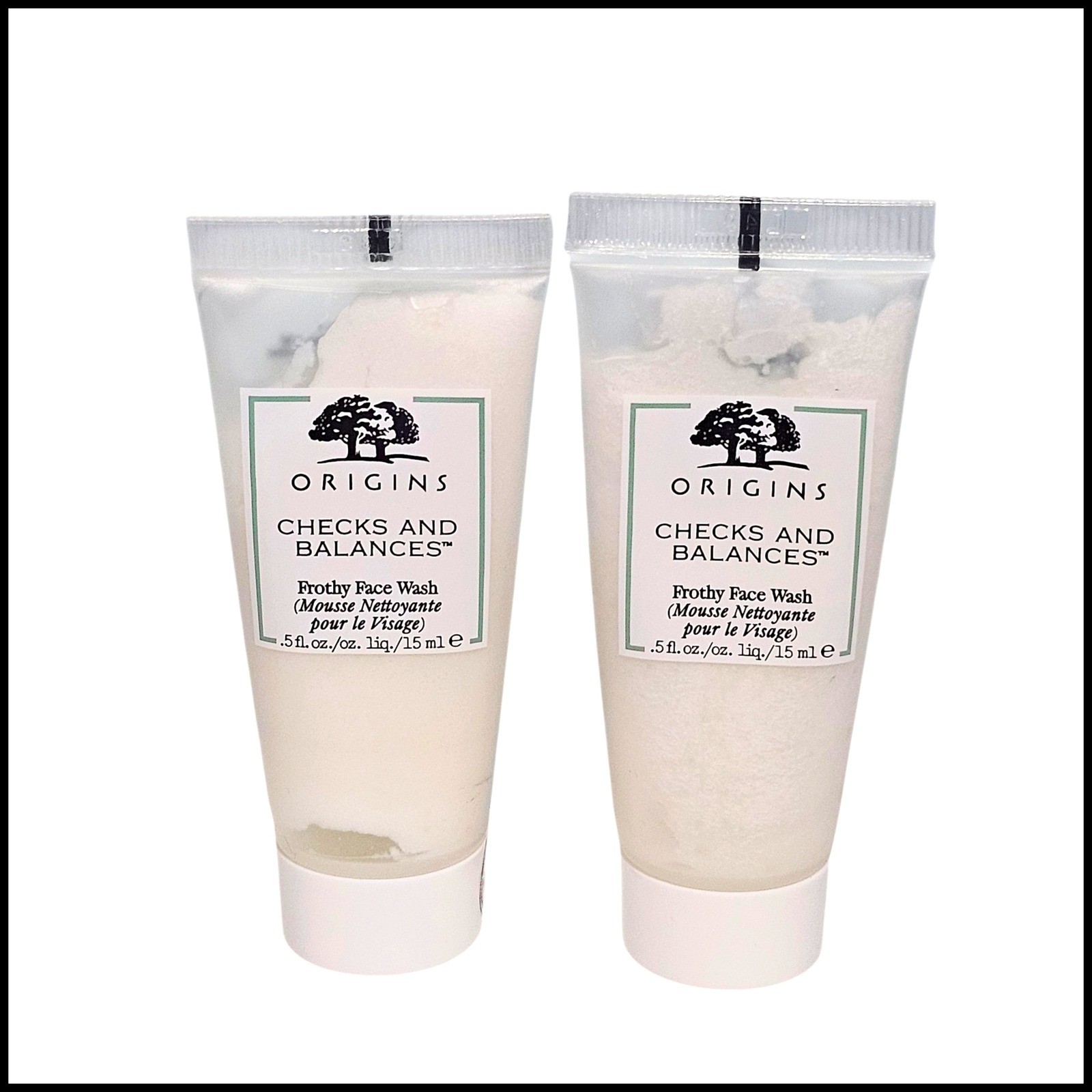 2 x проверяет происхождение и противовесов пенкой для умывания лица 05 унций мини размер путешествия 1990₽