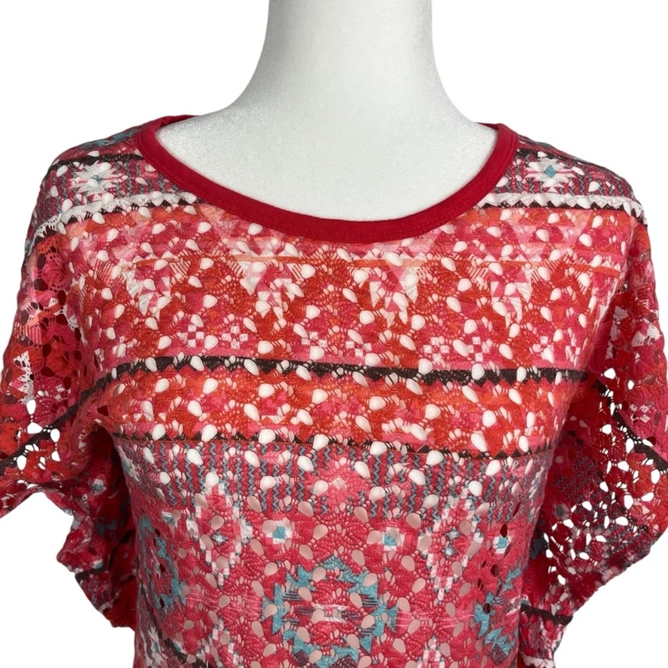 Top Coastal Vaquera Juniors Crochet Frontal Manga Mariposa Rosa XL Festival Foto 4 de 4