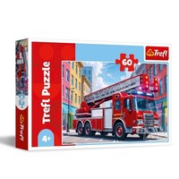 Feuerwehrauto Puzzle 60 Teile Trefl Bunt Kinderpuzzle Ab 4 Jahren