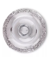  Arthur Court Sand-Cast Olive Pattern Aluminum Large Chip and Dip Tray