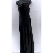 FOREVER 21 Women's Black Solid Lace-Trim Open Tie Back Cowl-Neck Maxi Dress SZ L