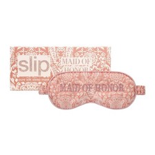 Slip Pure Silk Sleep Mask Maid of Honor Faux Pearl Floral Pink Cream Wedding