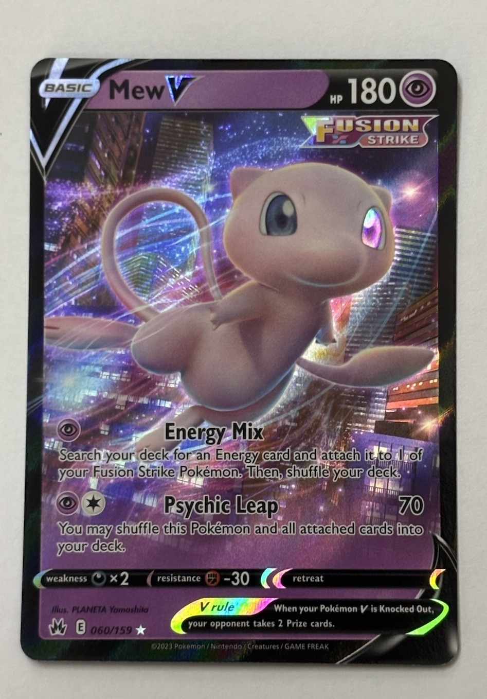 Mew V 060/159 Holo Rare V Crown Zenith Pokemon TCG NM