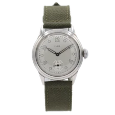 Vintage 1942 Elgin 6603 Service 15J Men's Mechanical Wristwatch 554 USA S.Steel