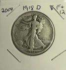 1918-D F+ (Fine+) Walking Liberty Half Dollar 50C