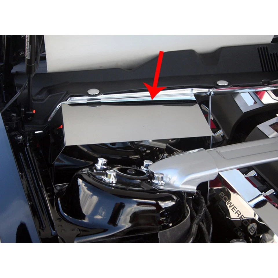 Cubierta de batería para Ford Mustang GT 2011-2012 [acero inoxidable/pulido] Foto 2 de 4