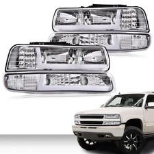 Led Drl Headlights Fit Chevy Silverado 1500 2500 1999-2002