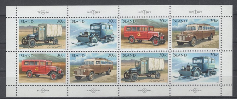 Iceland 1992. Mail Trucks. Scott # 759b. MNH, VF