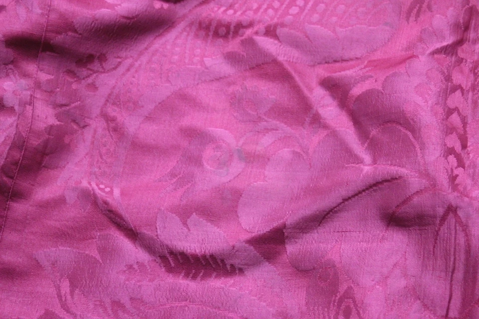 Tapis de table en damas de soie cramoisi, XIXe siècle, motif Régence - Photo 4/4