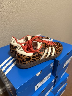 adidas Womens Samba OG Preloved Red Leopard Cheetah JI2734 - sz6W
