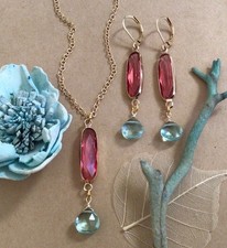 New 349 Set of Earrings  Necklace gold plated Sundance charm Artisan Jewelry