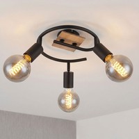Deckenleuchte Deckenlampe Esszimmerlampe Holz Rondell Verstellbar 3 Flammig