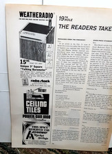 1972 Radio Shack Weatheradio Print Ad + Ceiling Tiles Power Gun 1000 Ad