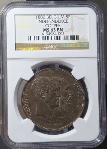 1888 Belgium 5f Independence - NGC MS63