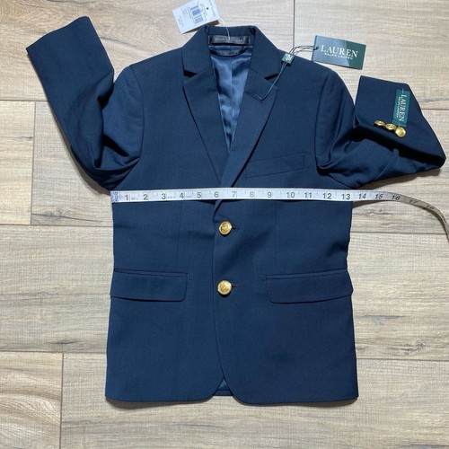 Lauren Ralph Lauren Boys Blazer Suit Jacket Size 6R Navy Blue Gold Buttons - Picture 2 of 15
