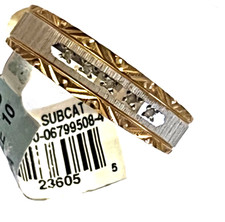 10kt Yellow Gold Genuine .025 cttw Diamond Ring / Men's Wedding Band Size 10