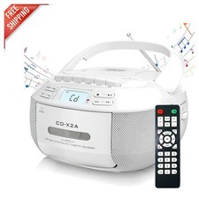 All-in-One Boombox with Bluetooth, CD Player, AM/FM Radio, and Tape Recording