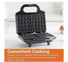 2-Slice Waffle Maker with Non-Stick Coating Easy to Clean 700W Brand New Amazon