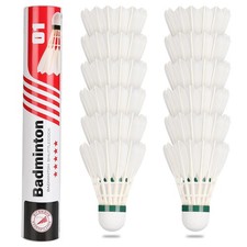Goose Feather Badminton Shuttlecocks Birdies, 12 Pack Hight Speed Training Ba...