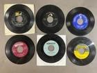 LOT: 6 45 RPM 7" SINGLES THE REVELS CLOVERS ELVIS PRESLEY FATS DOMINO