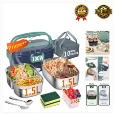 Portable 3-IN-1 Heated Lunch Box for Professionals - 1.5L Capacity, Fast Heating