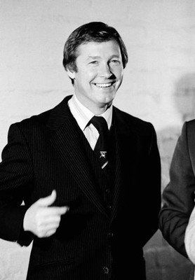 Aberdeen manager Alex Ferguson smiling after their victory over Ip- Old Photo