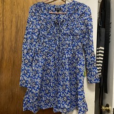 J.Crew Tie Front Beach Mini Dress Sz Small Blue Excellent Condition 